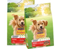 Friskies Active droogvoer voor honden - met de smaak rund - 3000g x 2
