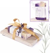 Anna-M Lavendel Geschenkset - Zeep - Moederdag - Zeepschaal - Giftbox - Soapbar - Badolie - Cadeauset relatie - Cadeau vrouw mama - Relatie cadeau - Biologische zeep
