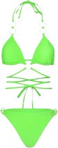 Dilena fashion triangel bikini rings neon groen