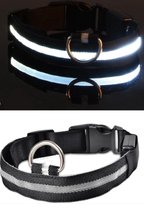 LED hondenhalsband Super Bright Safety Pet Collar verhoogde zichtbaarheid - zwart