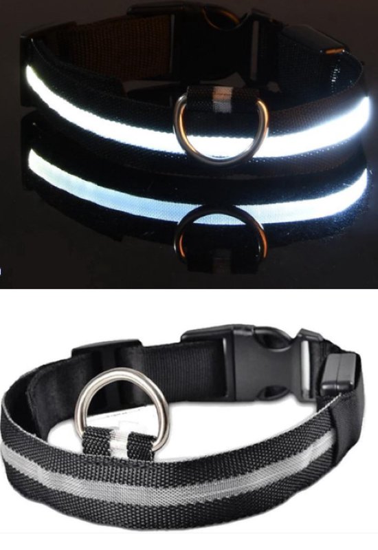Igoods Wit LED Hondenhalsband Super Bright