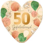 Carte de voeux - anniversaire - félicitations - 50 ans - Abraham - Sara - 50ème anniversaire de mariage - coeur d'or - carte XL - Artige