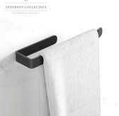 The Anderson Collection - Handdoekhouder - Zwart - Zelfklevend of met Schroefbevestiging - Gerecycled Aluminium - Milieuvriendelijk
