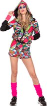 Wilbers & Wilbers - Feesten & Gelegenheden Kostuum - Fitgirl Pop Art - Vrouw - Multicolor - Large - Carnavalskleding - Verkleedkleding