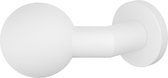 Deurknop - Wit - RVS - GPF bouwbeslag - GPF9853.62-00L Wit verkropte kogelknop S5 55mm incl. wisselstift op ronde links