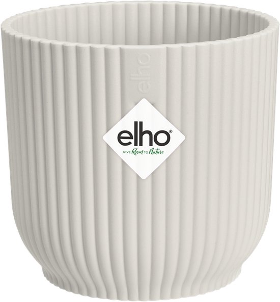 Elho Vibes Fold Rond Mini 11 - Bloempot voor Binnen - 100% Gerecycled Plastic - Ø 11.1 x H 10.5 cm - Zijdewit