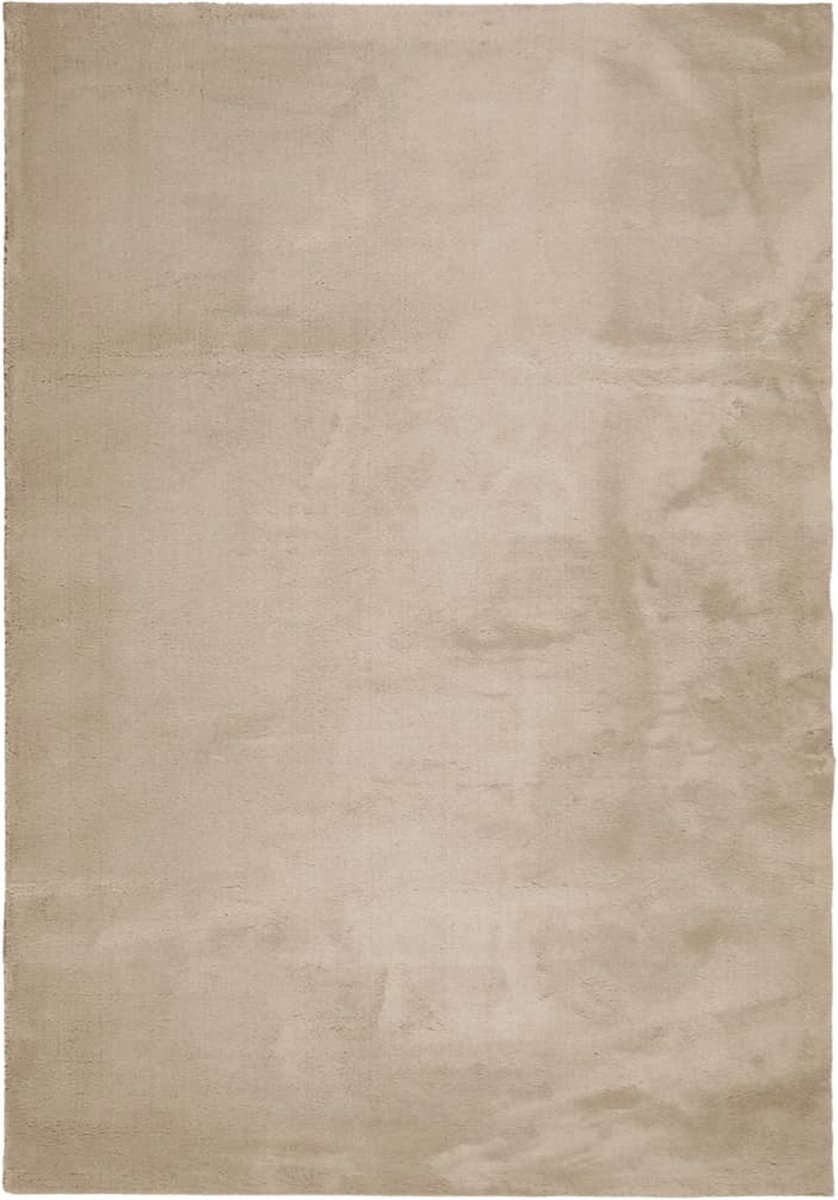 vidaXL Vloerkleed HUARTE laagpolig zacht wasbaar 140x200cm zandkleurig, foto 2