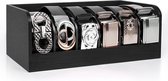 Zwarte Riem Organizer Doos - 6 Grid Bamboe Houten Riem Rek voor Kast - Riem Display Kast voor Heren & Dames - Container voor Accessoires & Horloges Kledingkast