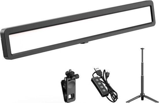 DrPhone FL06 USB LED-balklamp – Monitor lichtbalk – Statief + Klemhouder + 3 Werkmodi & Helderheid instelbaar - Zwart