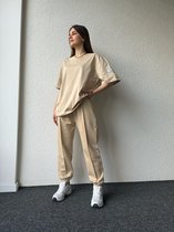 Dames Loungewear Set Selma / 100% Katoen / Beige kleur / maat M