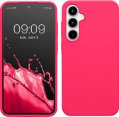 kwmobile telefoonhoesje geschikt voor Samsung Galaxy A35 - Hoesje met siliconen coating - Smartphone case in neon roze