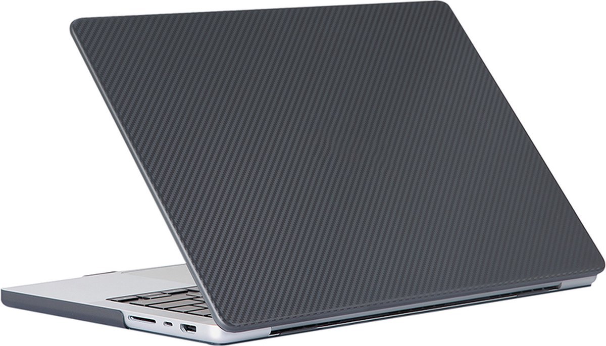 Laptophoes - Geschikt voor MacBook Air 13 inch Hoes - Geen Vingerafdrukken - Carbon Case - Voor 13.3 inch (M1, 2018-2021) A1932, A2179, A2337 - Zwart