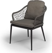Tierra Outdoor Garden Chair Desert - Chaise de salle à manger - Aluminium et corde - Charbon - 1 chaise