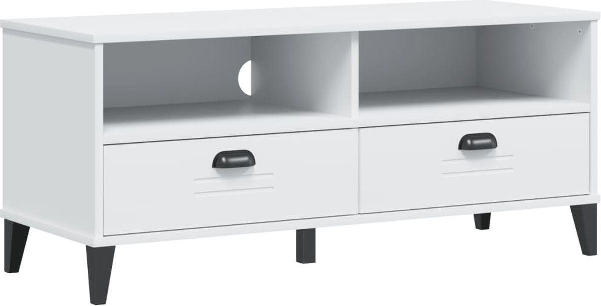 vidaXL - Tv-meubel - VIKEN - bewerkt - hout - wit