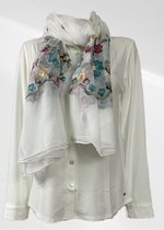 Sjaal - Casual sjaal - Wit met motief - Viscose en katoen - In verschillende kleuren