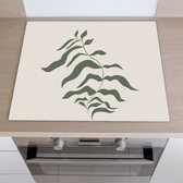 Inductiebeschermer groene plant | 80 x 52 cm | Keukendecoratie | Bescherm mat | Inductie afdekplaat