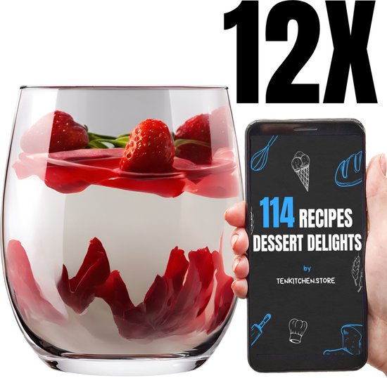 Foto: Ten luxe ijsglazen kristalglas 390ml 12 stuks 114 dessertrecepten dessertbekers ijs glazen ijscoupes ijsglas sorbetglazen milkshake