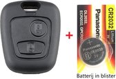 Étui pour clé de voiture 2 boutons + pile adapté pour clé de voiture Toyota Aygo / Citroen C1 C2 C3 / Peugeot 107 307.