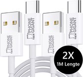 PhoneGigant USB A naar USB C kabel - Snellaadkabel - 1 Meter - 2 Stuks