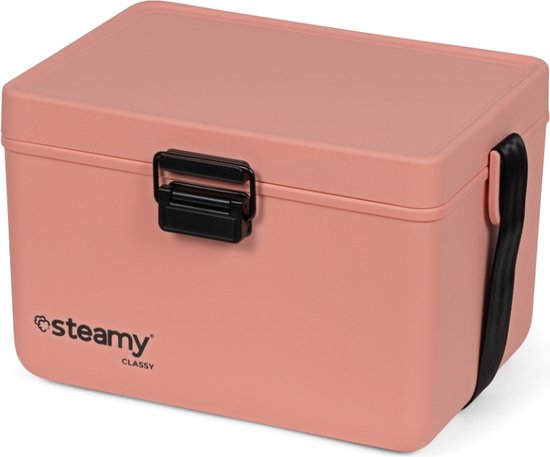 Steamy Classy 12 - Kleine Koelbox incl. divider/ snijplank met Schouderband - 12 Liter - Salmon Pink van Steamy — afbeelding 2