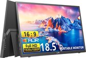 Lipa HDR-80 portable monitor Full HD 18.5 inch - Draagbaar scherm - Computerscherm - Beeldscherm - 100 Hz - HDMI - 2x USB C - Met hoes en kickstand - Ook voor game consoles - Freesync - 1920 x 1080 pixels - Dual Speakers - Energiezuinig