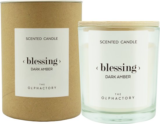 The Olphactory Luxe Geurkaars #blessing - dark amber (warm en kruidig met amber rozen violen musk)