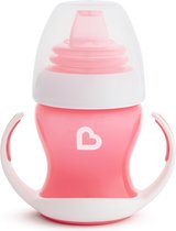 Munchkin Gentle Overgangsbeker - Transition Cup - Anti-lek Beker voor Baby's – Vanaf 4 Maanden - 118ml - Roze
