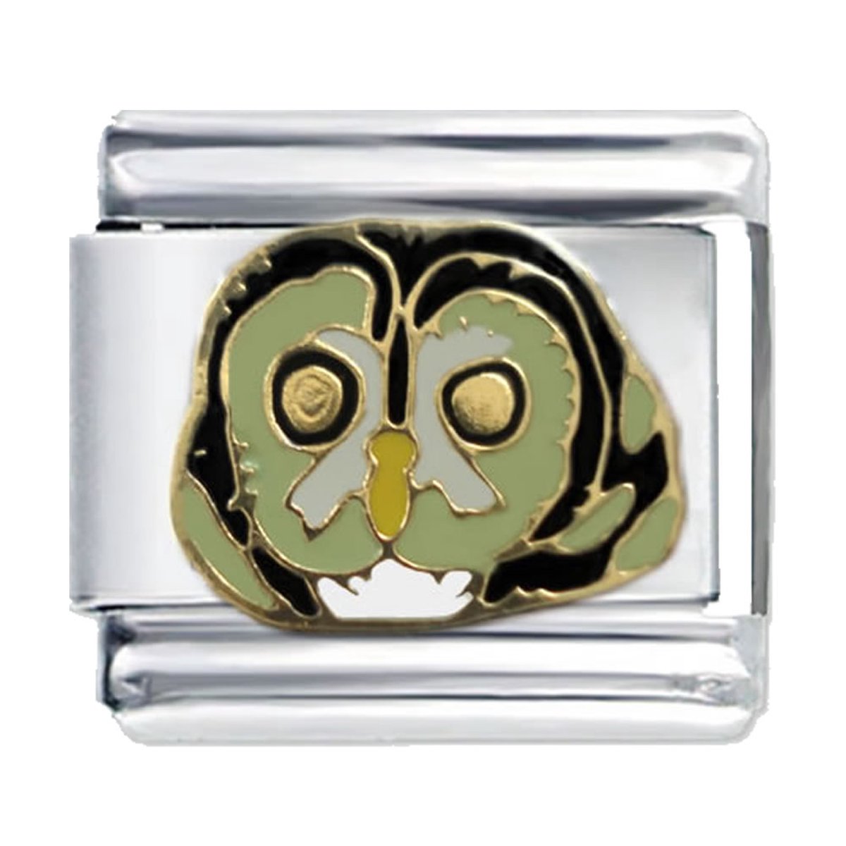 Schakel Bedel - Uil - 9mm - charm - 9mm Schakel voor Italiaanse Bedelarmband - Uil
