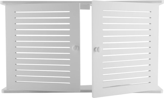 WiFi-router opbergdoos - wandgemonteerde kast voor woonkamer, draadloze modemplank met jaloezieën decoratie