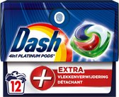 Dash Wasmiddelcapsules 4in1 Platinum Pods +Extra Vlekkenverwijderaar 12 stuks