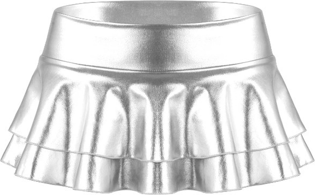Goedkoopste Go Go Gadget - Latex Look - Sexy Minirok - Erotisch - Zilver