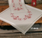 Borduurpakket Tafelkleed Voorbedrukt Classic Red 27-8636 ca. 80 x 80 cm