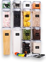 TidyHome® Voorraadpotten – Set Van 14 Stuks – Opbergbox - Meal Prep Bakjes - Magnetron Bestendig - Inclusief Stickers - Vershoudbakjes - Opbergbak - Voorraadbussen – BPA-Vrij