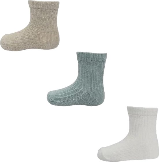 6 paar jongens sokken - Groen - Beige - Crème