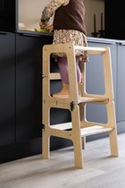 Jindl houten montessori leertoren 2-in-1 houtkleur - ook als tafeltje met stoeltje te gebruiken - handig in de keuken!