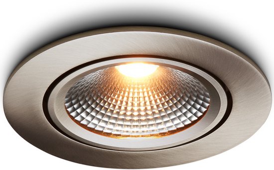 Ledisons LED-inbouwspot Cormo set 6 stuks RVS - Ø100 mm - 5 jaar garantie - Dim-to-warm - 450 lumen - 5 Watt - IP54