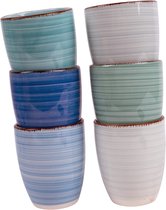 Tasses à café - Set de 6 - 160ML - toutes les couleurs uniques - tasse à café - tasse à expresso - Bleu Ocean