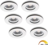 Ledisons LED-inbouwspot Udis set 6 stuks wit - Ø82 mm - 5 jaar garantie - Dim-to-warm - 450 lumen - 5 Watt - IP65