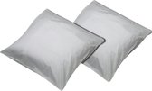 Sleepnight Kussensloop - 2 Pack gris Effen Flanel - 63 x 63 cm - - 600745-2x-63 x 63 cm