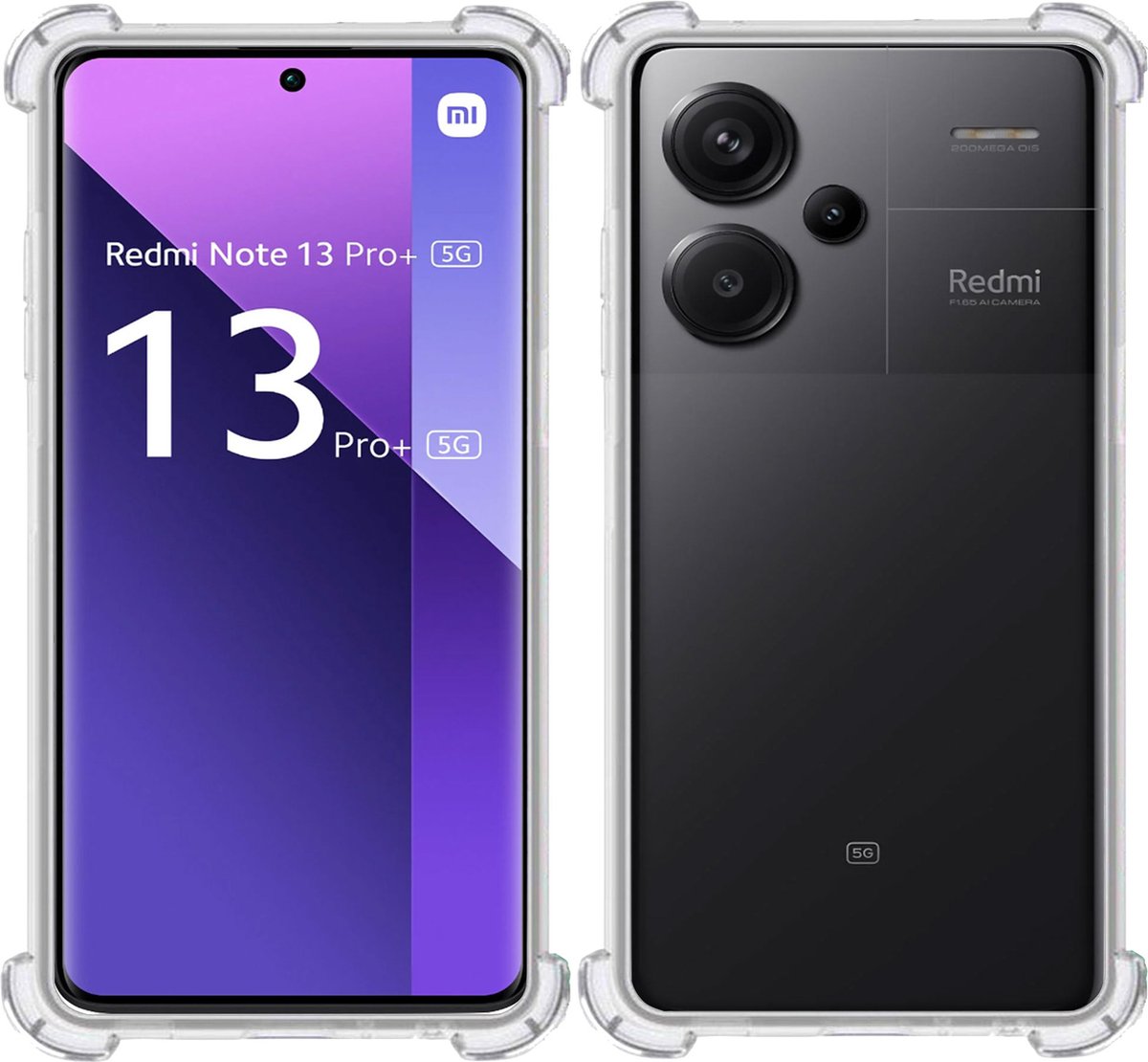 Hoesje geschikt voor Xiaomi Redmi Note 13 Pro+ – Extreme Shock Case – Cover Transparant