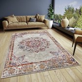 Tapis Vintage Classique Flycarpets - Maderno - Crème / Multi - 80x120 cm