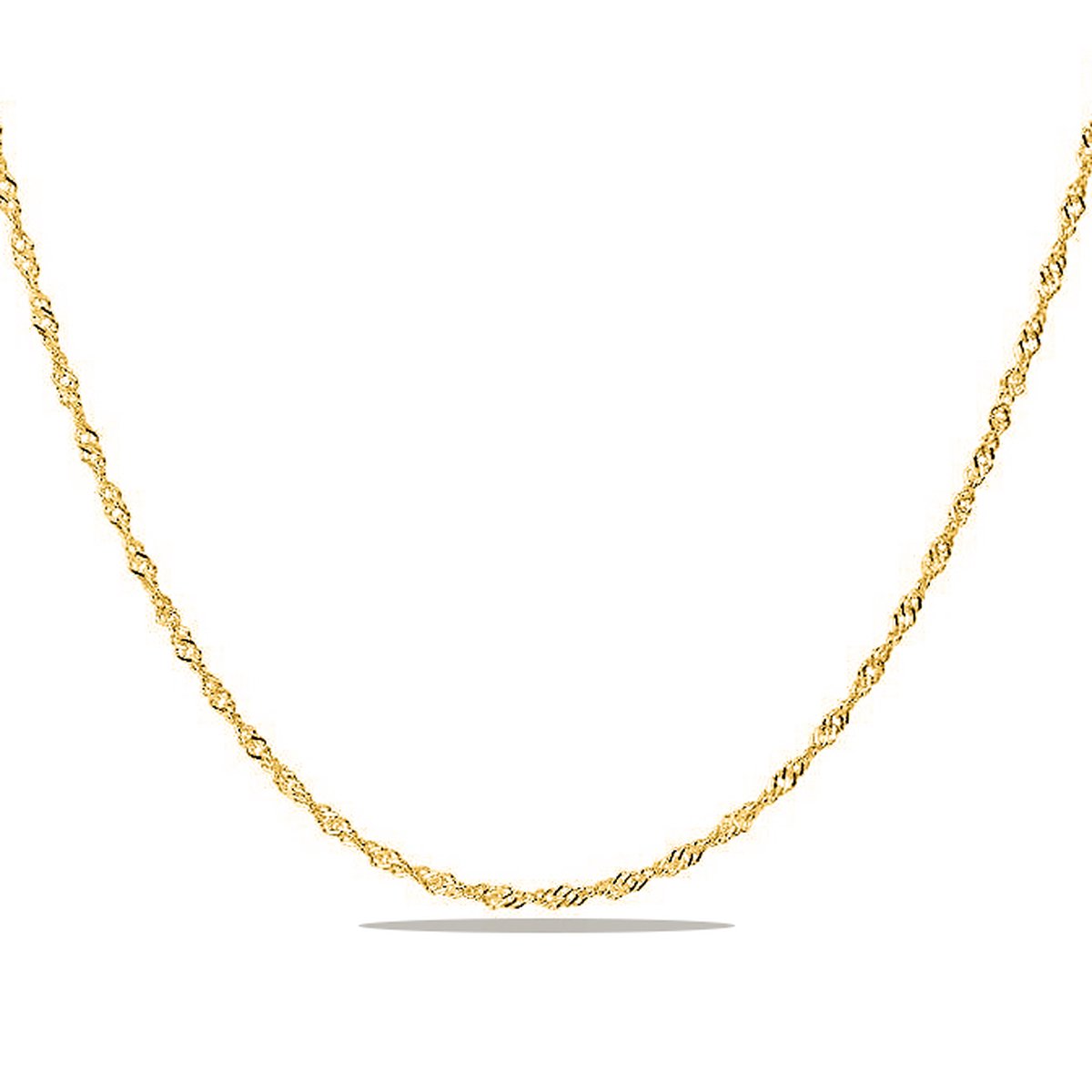 Juwelier Zwartevalk 14 karaat gouden singapore schakel ketting - sing-1.8/42cm