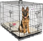 MaxxPet Hondenbench met Plaid - Hondenren - Zwart - 122 x 76 x 84 cm