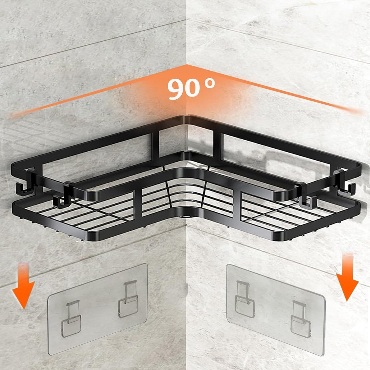 Douche Caddy Plank zonder boren - Verstelbaar