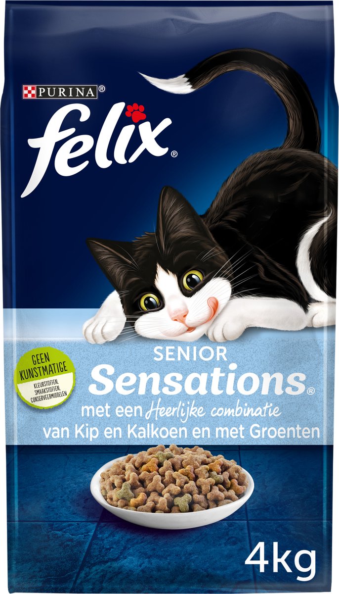 Felix Droog Senior Sensations - Kattenvoer - 4 kg