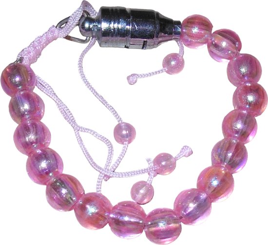Armband kralen roze voorzien van een knipperlicht - Kinderen