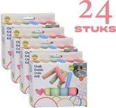 Stoepkrijt - 24 stuks - 5 verschillende kleuren - Buiten Stoepkrijt