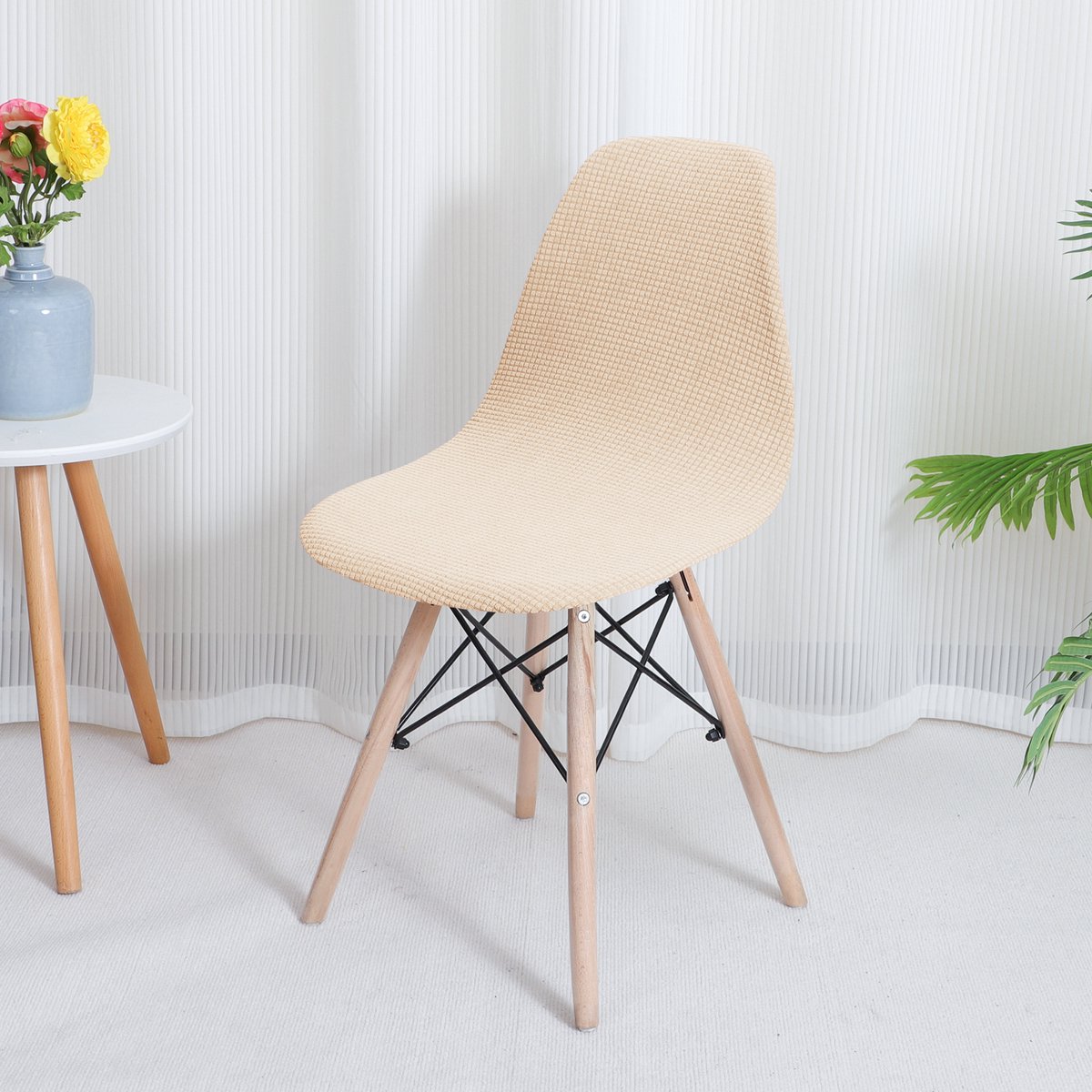 Covers by Ralfos* Stoelhoes Waterafstotend Zalmbeige | Scandinavische Kuipstoel | Verkrijgbaar per stuk, Set van 4, 6 en 8 | Volumekorting | Hoes | Scandinavisch Beschermend | Luxe en Chic | Duurzame oplossing | Stijlvol | Wonen