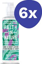Faith in Nature Hand & Bodylotion - Lavendel & Geranium (6x 400ml)