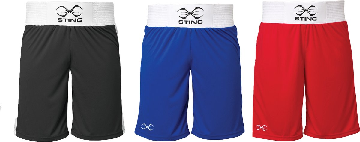 STING Boksshort Unisex wedstrijd | Rood (Maat: S)